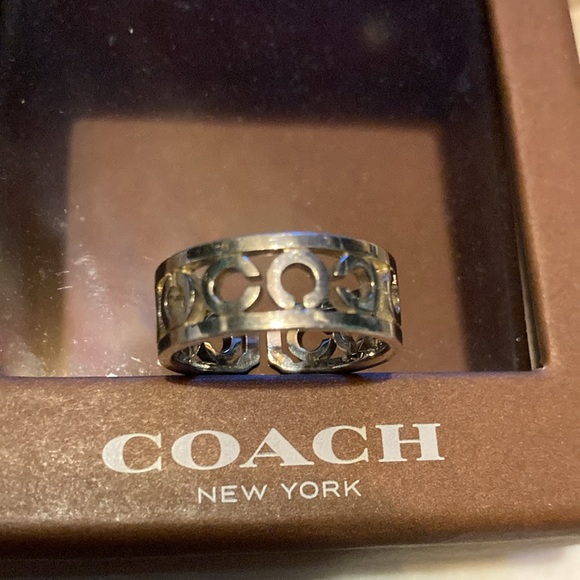Authentic Coach Bangles Signature Logo Patterns Styles Size 7 Ring Silver Gold - Picture 6 of 16